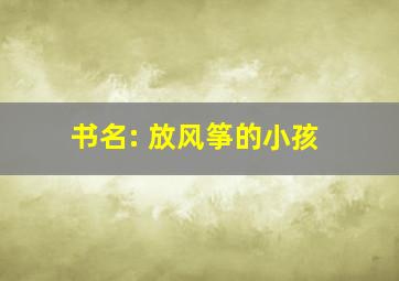 书名: 放风筝的小孩